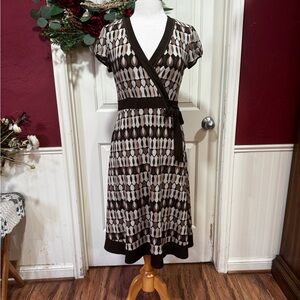Elegant Brown Wrap Dress